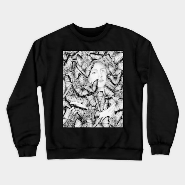 A Moth Among Butterflies Crewneck Sweatshirt by ECMazur